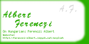 albert ferenczi business card